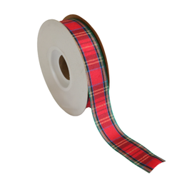 7/8" x 25 yds Stewart Plaid Holiday Ribbon
