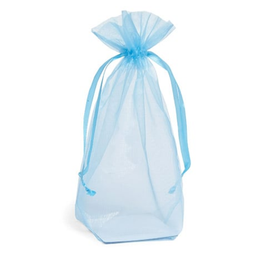 8 X 10 X 4 Light Blue Square Bottom Organza Bags/10CT