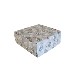 12x12x3" Silver Pinecone Decorative Corrugated Mailer - 6 ct