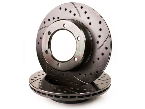 Sequoia Front Cross Drilled and Slotted Rotor All Engines 6 Lug (Set of 2)