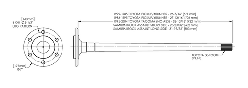 Longfield Chromoly Rear Axle Shaft Set 1986-1995 4WD