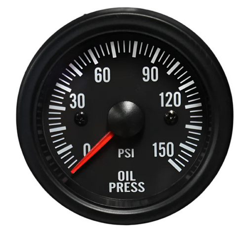 Electrical Oil Pressure Gauge Clear Lens White LED