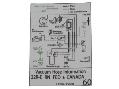 Vacuum Hose Information Decal (Federal & Canada)
