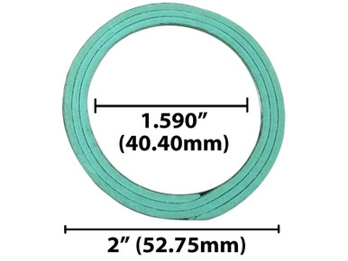 Round Collector Exhaust Gasket Used On Stock Manifold 2" OD 1.590" ID