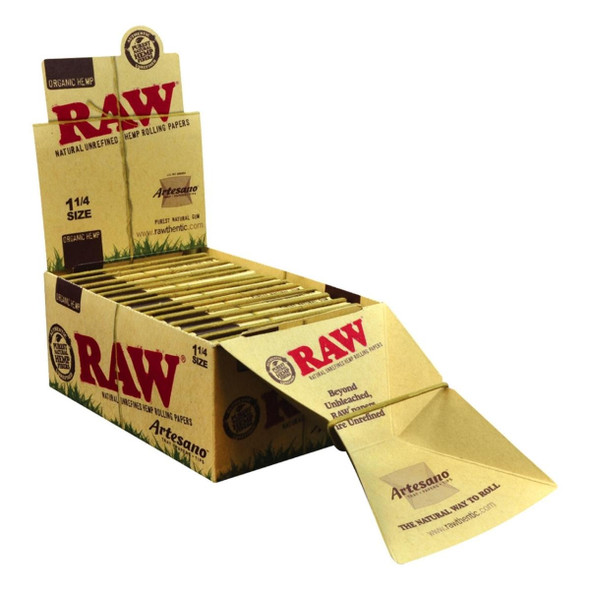 RAW ARTESANO 1¼ ORGANIC HEMP ROLLING PAPERS 50CT PACK (DISPLAY OF 15)