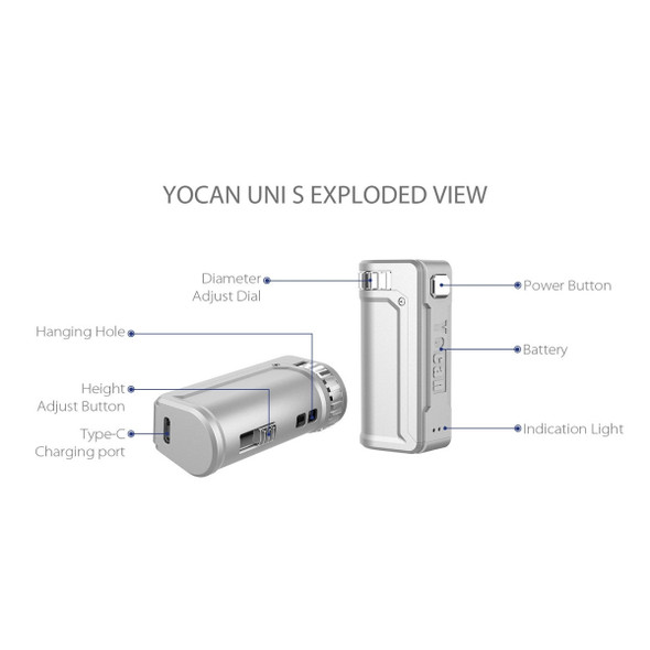 Yocan Uni S Variable Voltage Carto Battery Mod 400mah