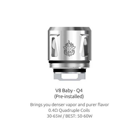 Smok  TFV8 Baby - Q4 Replacement Coils (5-Pcs Per Pack) 0.4 Ohm