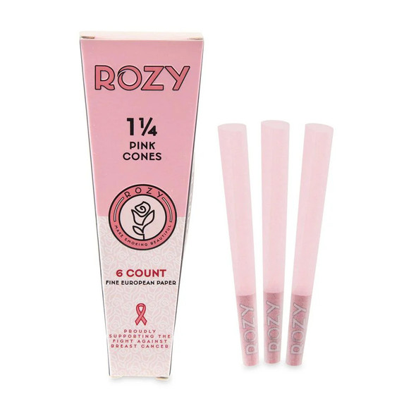 Rozy Pink 1 ¼ Size Pre-Rolled Cones 6pack–24ct