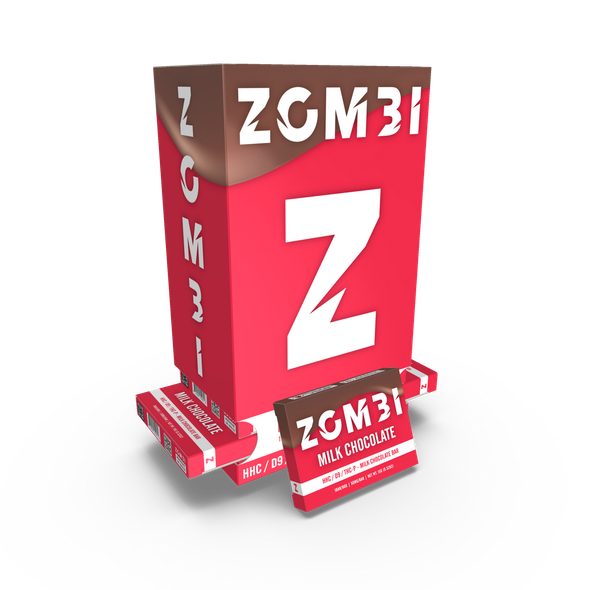 ZOMBI THC-P/D9/HHC MINI CHOCOLATE BAR 50MG PACK  OF 30