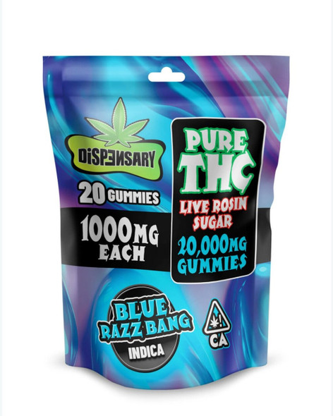 Dispensary Pure THC Live Rosin Sugar Gummies 20,000MG