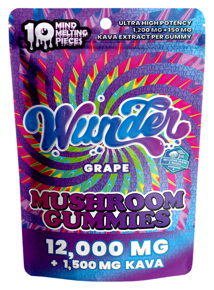 Wunder Kava Gummies with Functional Mushroom 1200MG Nootropic Blend