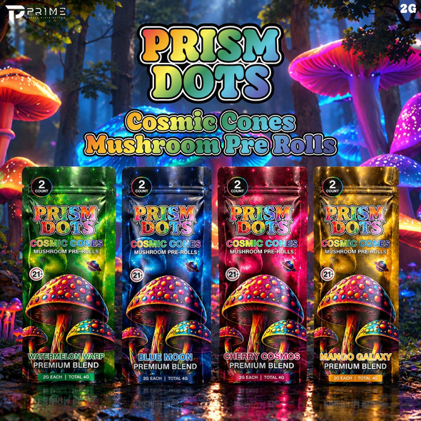 Prism Dots Cosmic Cones Mushroom Pre Rolls 2G