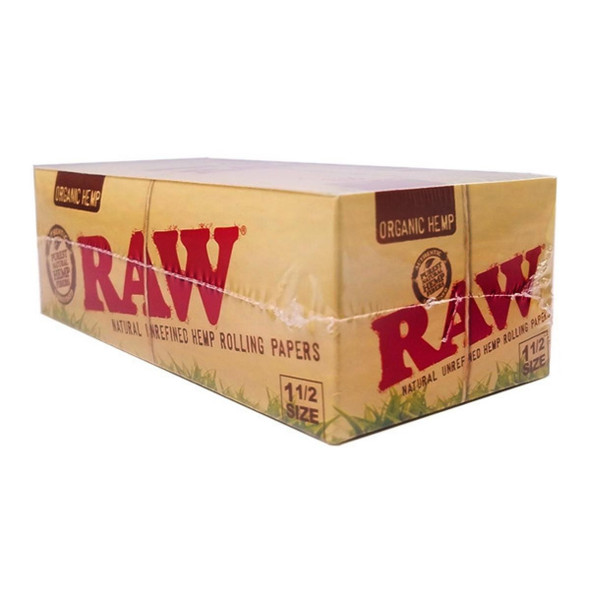 RAW ORGANIC HEMP 1½ ROLLING PAPERS 33 COUNT PACK (DISPLAY OF 25)