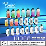 VIHO Turbo Disposable Vape 17ml 5% Nic 10000 Puffs

Introducing the VIHO Turbo Disposable Vape, a wholesale pack of premium disposable devices designed to deliver an extended vaping experience. Each pack contains 5 disposable vapes, ensuring long-lasting satisfaction.

With a nicotine content of 50MG (5.0%) by volume, these disposable vapes provide a satisfying throat hit and smooth nicotine delivery. Each device comes pre-filled with 17ml of e-liquid, eliminating the need for messy refills and ensuring a hassle-free vaping experience.

Boasting an impressive battery capacity, the VIHO Turbo Disposable Vape features an integrated 850mAh battery. This powerful battery ensures prolonged usage, allowing for approximately 10000 puffs per device. Enjoy uninterrupted vaping pleasure without the need for recharging or carrying extra accessories.

The VIHO Turbo Disposable Vape is designed to be non-refillable and non-rechargeable, offering convenience and simplicity. Once the device is depleted, simply dispose of it responsibly and grab a new one from the pack. This disposable nature eliminates the need for maintenance, making it a perfect choice for on-the-go vapers.

Shop the VIHO Turbo 10000 Disposable, offering 17mL prefilled capacity, 5% nicotine concentration, and delivers a whopping 10000 puffs of flavor now!!

Features:

E-liquid Capacity: 17mL Prefilled
Battery Cap

Experience the ultimate in disposable vape technology with the VIHO Turbo 10,000 Puffs, a true game-changer in the world of vaping. Whether you're a seasoned vaper or new to the scene, this premium device is designed to exceed your expectations and provide a hassle-free, extended vaping experience.

Unprecedented Puff Count: Our VIHO Turbo is not your ordinary disposable vape. It's the first smart and massive disposable vape, featuring an astounding capacity of approximately 10,000 puffs per device. Say goodbye to frequent replacements and hello to a long-lasting, satisfying vaping journey.

Smart Features for Added Convenience: We've taken the guesswork out of vaping. The VIHO Turbo is equipped with intelligent light indicators that keep you in the know about your device's status. The E-Liquid Indicator ensures you always know the remaining amount of vape juice, preventing those unpleasant dry hits. Meanwhile, the Battery Indicator lets you know when it's time for a recharge.

Innovative Nexcore Mesh Coil Technology: The VIHO Turbo's dual boost Nexcore Mesh Coil technology sets it apart from the competition. This cutting-edge design provides rapid heating for instant vapor production, delivering a smooth and flavorful vaping experience. You'll notice the difference from your very first puff.

Extended Battery Life: No more interruptions to charge your device throughout the day. The VIHO Turbo boasts an integrated 850mAh rechargeable battery, ensuring you can enjoy extended vaping sessions without worrying about running out of power. Whether you're a light or heavy vaper, this battery has got you covered.

A Plethora of Flavors: Choose from our wide range of 12+ delicious flavors to suit your palate. From classic tobacco to refreshing fruit blends with a hint of menthol, there's something for everyone.

Hassle-Free and Eco-Friendly: The VIHO Turbo is designed to be completely disposable, eliminating the need for maintenance. Once you've enjoyed all 10,000 puffs, simply dispose of it responsibly and grab a new one from the pack. It's the epitome of convenience, making it the perfect choice for on-the-go vapers.

Specifications:

Prefilled Capacity: 18mL
Nicotine Strength: 5% (50mg)
Operation: Draw-Activated
Charging: Type-C Port
Zero Maintenance Required
Anti-Leak Technology
Hand-Held Palm Design

Elevate your vaping experience with the VIHO Turbo 10,000 Puffs. Unmatched in puff count, smart features, and flavor options, it's the pinnacle of disposable vaping technology. Be among the first to try the VIHO Turbo, now available in a 5-pack at Apvapeshop.com. Enjoy the future of vaping today!