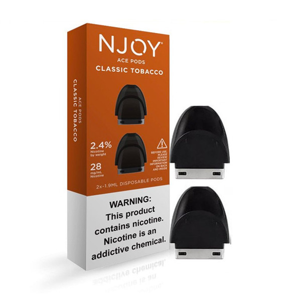 Close-up image of an NJOY ACE POD being inserted into the NJOY ACE device, demonstrating the ease of the magnetic connection. The focus is on the seamless fit and the simplicity of the pod system, illustrating the user-friendly design and practicality for everyday vaping.