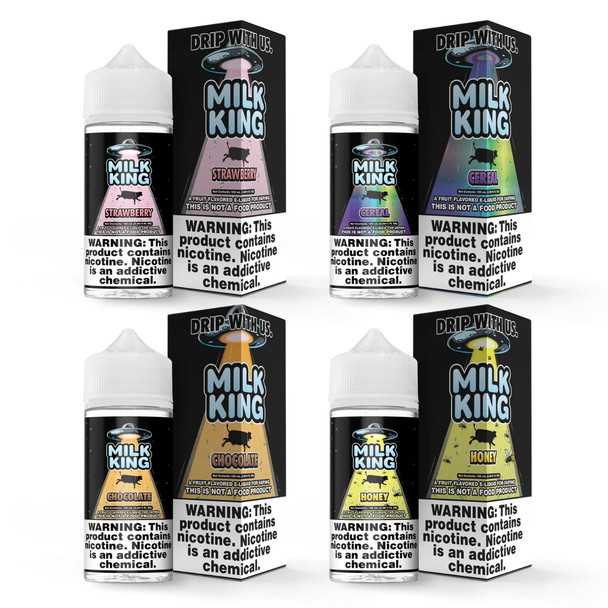 MILK KING DRIP MORE BY CANDY KING E LIQUID 100ML
ALL 4 FLAVORS