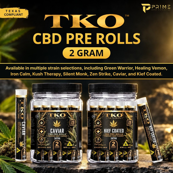 TKO CBD Pre Rolls Texas Compliant 2G