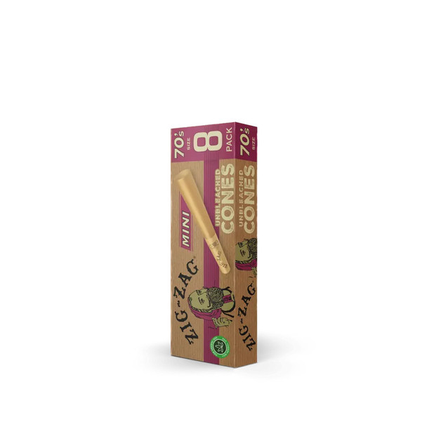 ZIG ZAG 70mm's Unbleached Cones 8 Ct-18 Pack