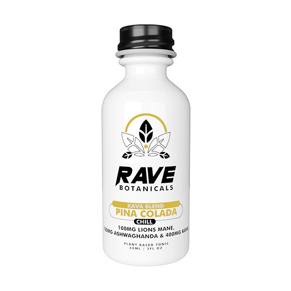 RAVE BOTANICALS KAVA BLEND PINA COLADA SHOT TOTAL 600MG PACK OF 12