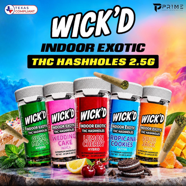 Wickd Indoor Exotic THC Pre Rolls Has Holes 2.5G Texas Compliant