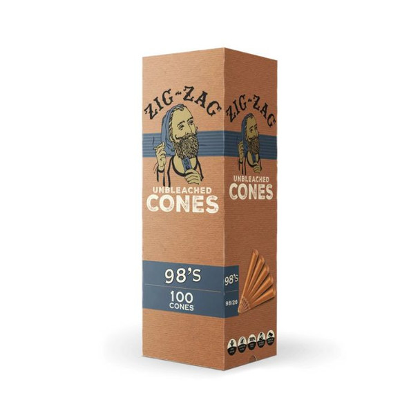 Zig Zag Unbleached Cones 98's