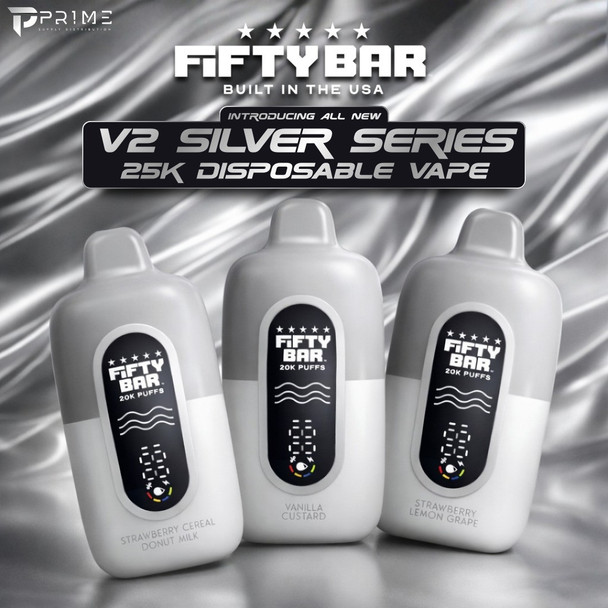 Fifty Bar V2 Silver Series 20K Vape
