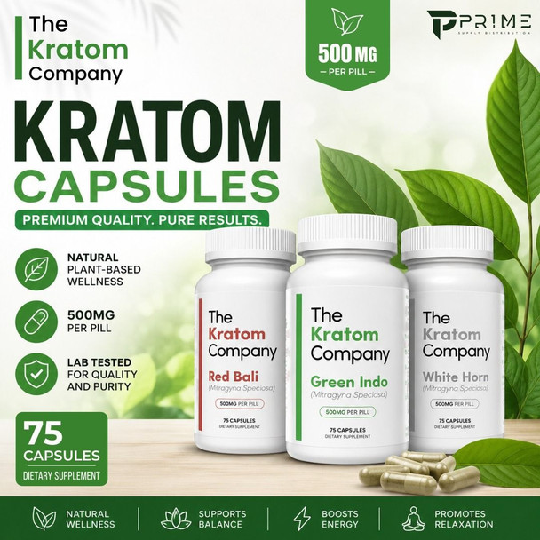 The Kratom Company Kratom Capsules 75ct