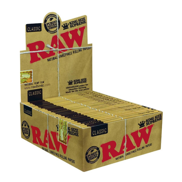 RAW CLASSIC ROLLING PAPERS KING SIZE SUPREME 40 COUNT PACK (DISPLAY OF 24)