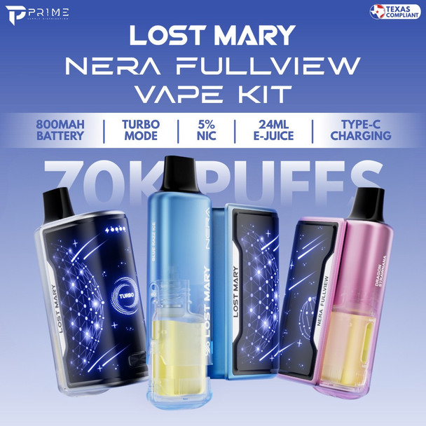 Lost Mary Nera Fullview 70K Vape Kit Texas Compliant