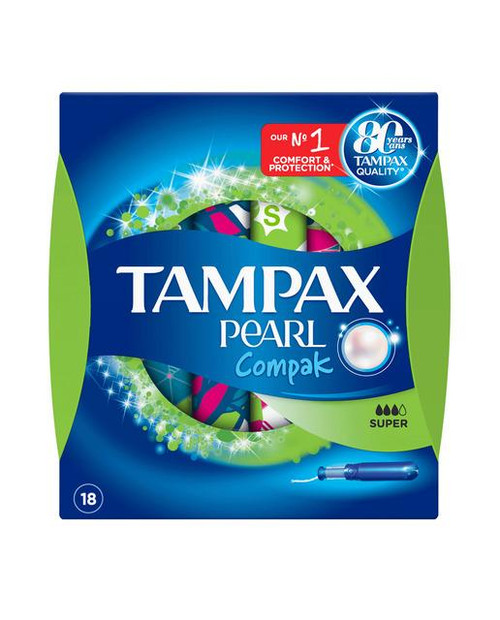 18 Tampones Con Aplicador Compak Pearl Super Tampax
