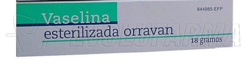 VASELINA ESTERILIZADA PURA ORRAVAN POMADA , 1 tubo de 18 g VASELINA ESTERILIZADA PURA ORRAVAN POMADA , 1 tubo de 18 g