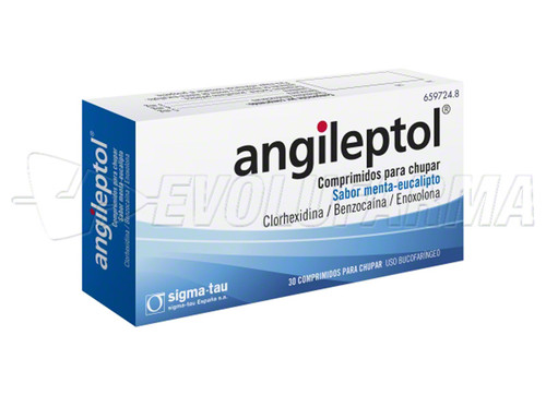 ANGILEPTOL COMPRIMIDOS PARA CHUPAR SABOR MENTA-EUCALIPTO, 30 comprimidos