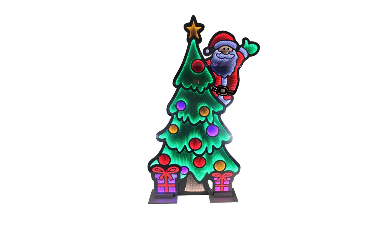 71.5in Tall LED Infinity Santa with Base - Jacobson