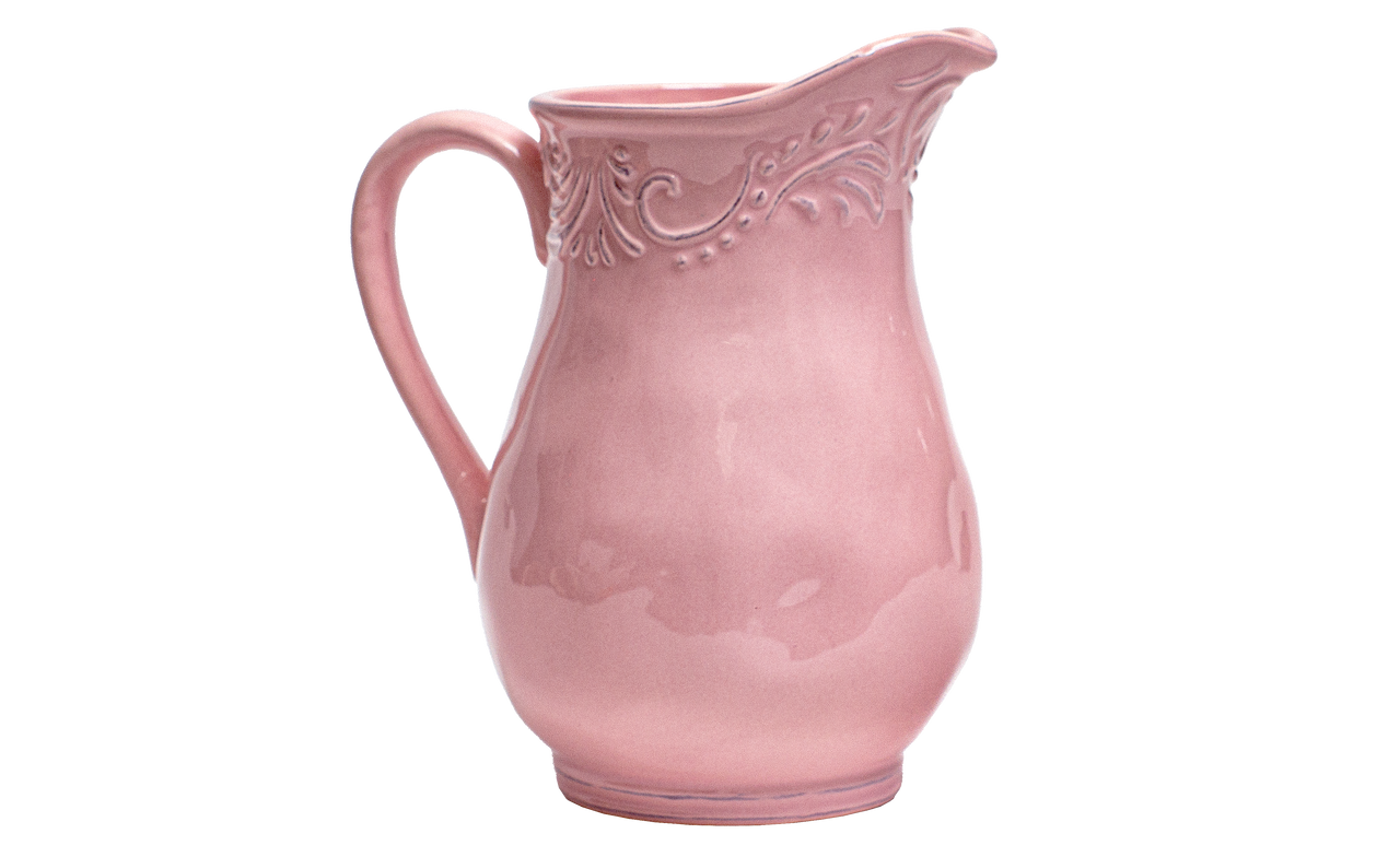 7.25in Tall Rosey Ceramic Pitcher - Pink - Jacobson