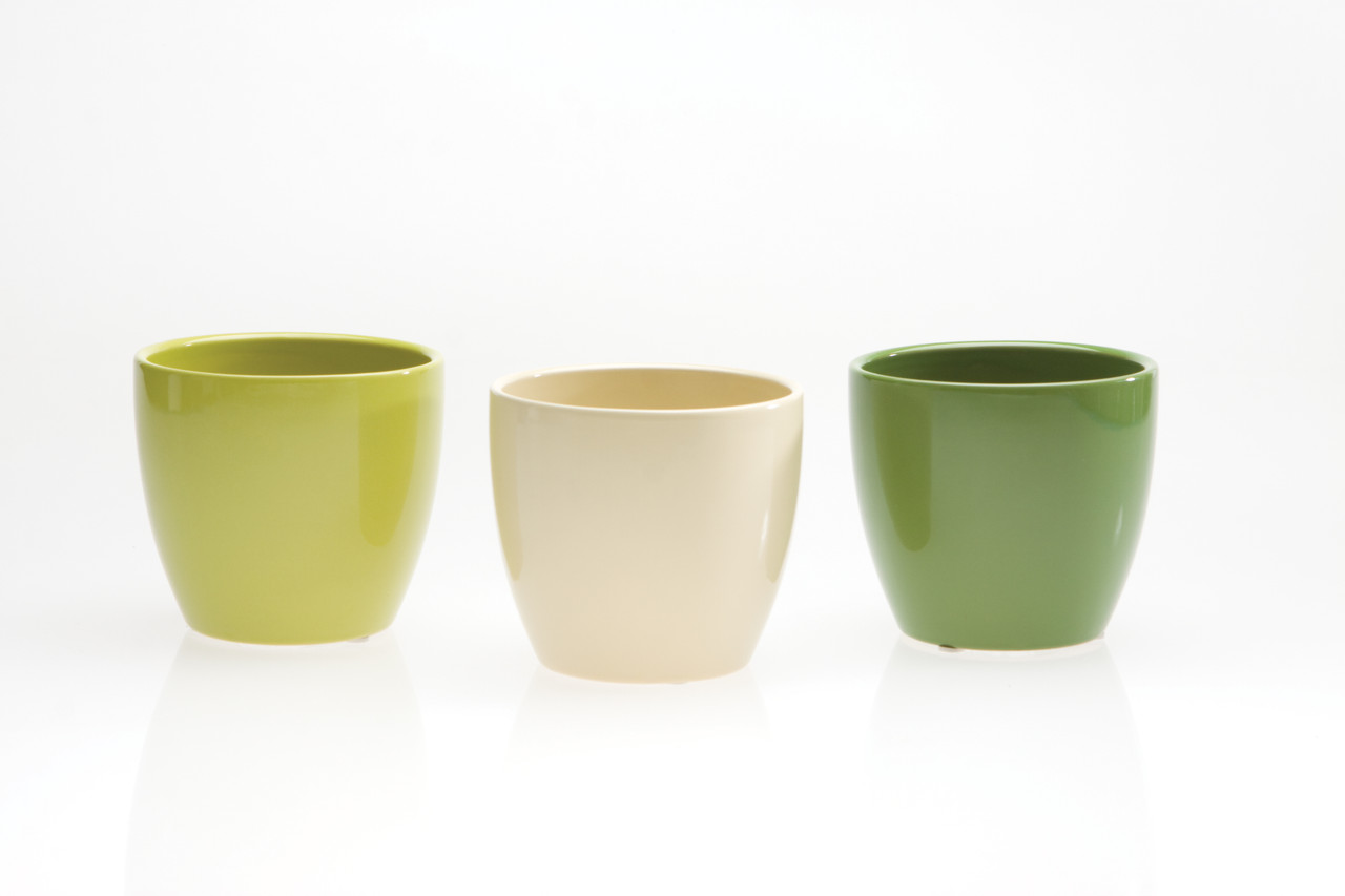 POT様おまとめ 4.5in Tall Colorful Ceramic Pots - Kiwi Moss Cream (Assorted