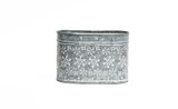 6.5in Long Snow Storm Oval Galvanized Tin Pot Cover
