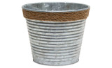 9in Wide Corrugated Tin Pot Cover with Rope Rim