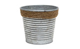 7.5in Wide Corrugated Tin Pot Cover with Rope Rim
