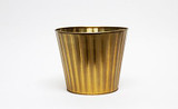 9in Tall Crinkle Tin Pot Cover - Gold