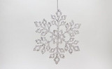 12in Glitter Snowflake Ornament with Hanger - White Iridescent