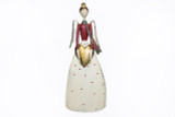 30in Tall Margaret Metal Standing Angel - White Red