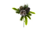 7in Pine Wreath Pick with Chestnuts & Pine Cone (12pk)