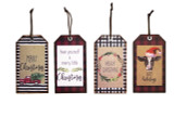6.5in Wooden Holiday Tag Ornament (Assorted)