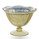 8in Wide Carraway Mercury Glass Compote Vase