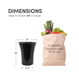 10in Tall Floral Storage Refrigerator Bucket - Black