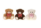 6in Sitting Bear Plush with Ribbon (Assorted)