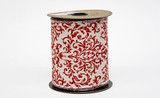 #100 Washed Linen Old Havana Tile Xmas Ribbon (10yd)