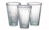 10in Tall Rose Clear Glass Vase Trio (Assorted)