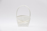 6in Long Satin Flower Girl Basket - White