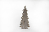 10.5in Tall Wood 3D Tree with Glitter - Distressed White